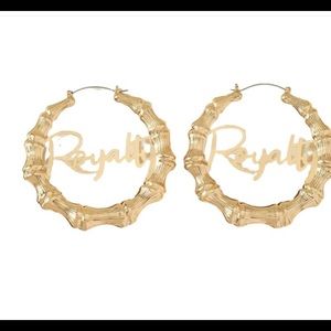 Large Goldtone Bamboo Earrings